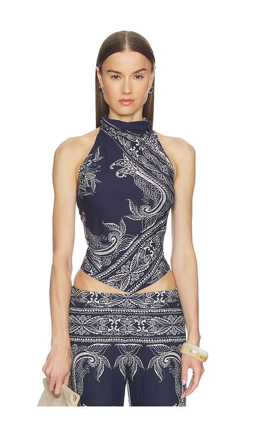 amanda uprichard arielle top in navy. - size l (also in m, s, xs)