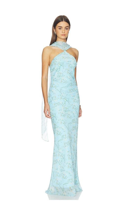 amanda uprichard ashton maxi dress in baby blue. - size l (also in xs, s, m, xl)