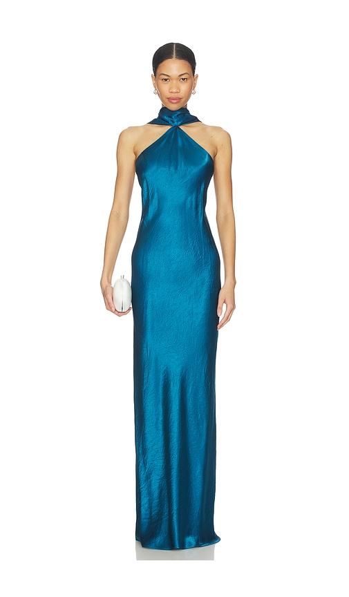 amanda uprichard ashton maxi dress in blue. - size l (also in s, xs, m, xl)