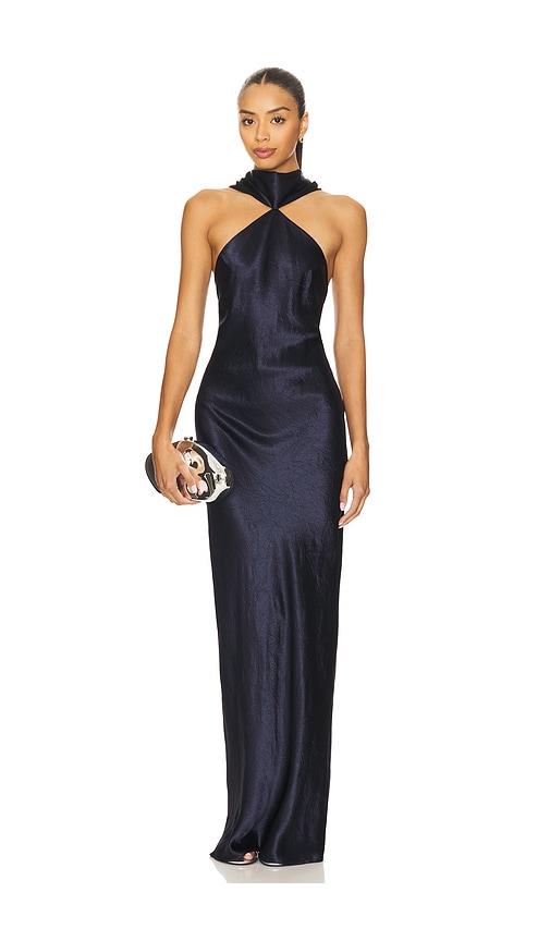 amanda uprichard ashton maxi dress in navy. - size l (also in xs, s, m, xl)