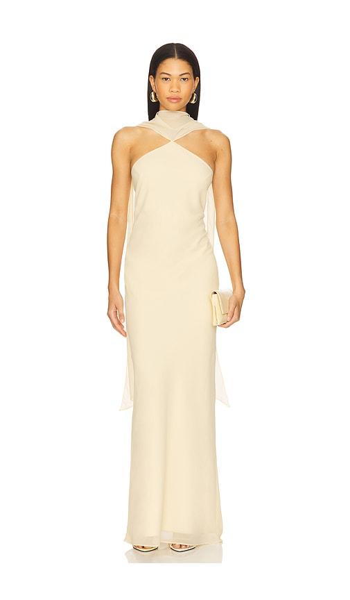amanda uprichard ashton maxi dress in yellow. - size l (also in xs, s, m, xl)