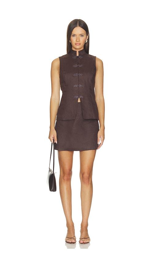 amanda uprichard avya dress in brown. - size l (also in xs, s, m, xl)