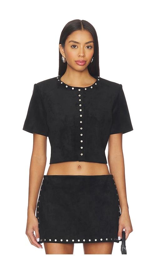 amanda uprichard braswell suede top in black. - size l (also in xs)