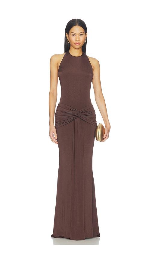 amanda uprichard breana maxi dress in brown. - size l (also in xs, s, m, xl)