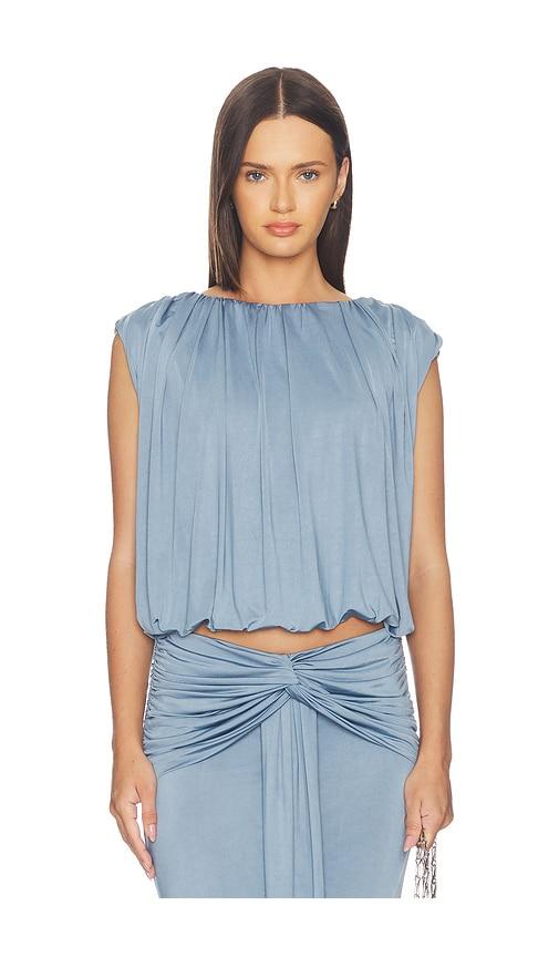 amanda uprichard breana top in blue. - size l (also in s, xs, m, xl)