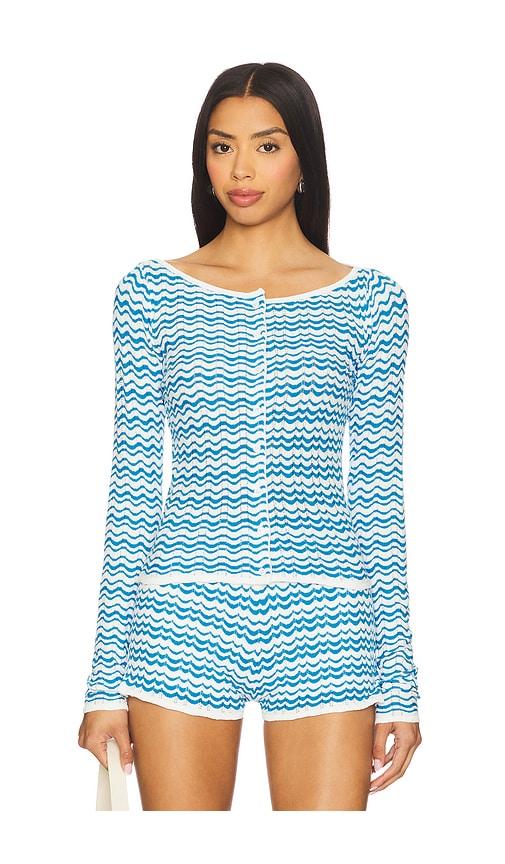 amanda uprichard breezy cardigan in blue. - size s (also in xs)