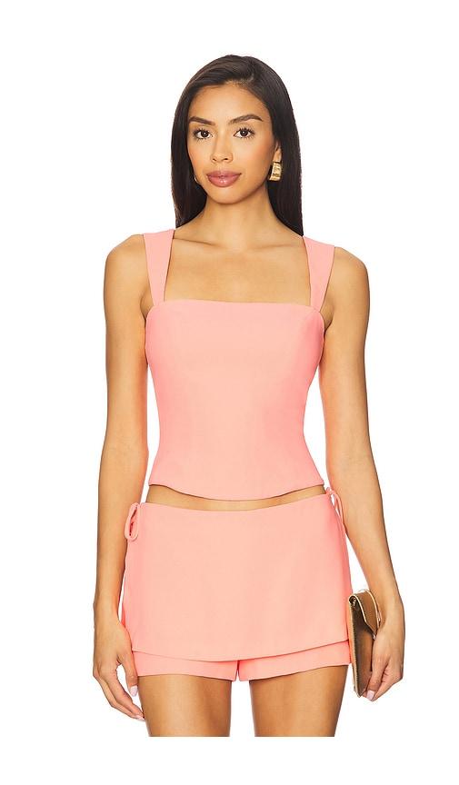 amanda uprichard ceronne top in coral. - size l (also in m)