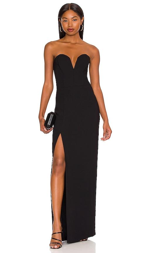 amanda uprichard cherri gown in black. - size l (also in s, xs, m, xl)