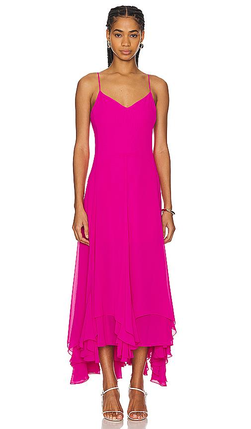 amanda uprichard clemenza dress in fuchsia. - size s (also in xs)