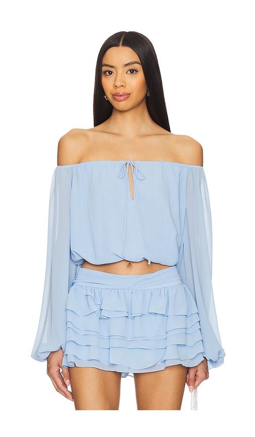 amanda uprichard dallas top in blue. - size l (also in s, xs, m, xl)