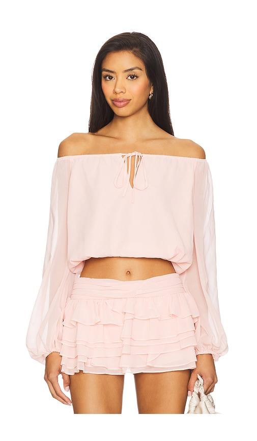 amanda uprichard dallas top in pink. - size l (also in xs, s, m, xl)
