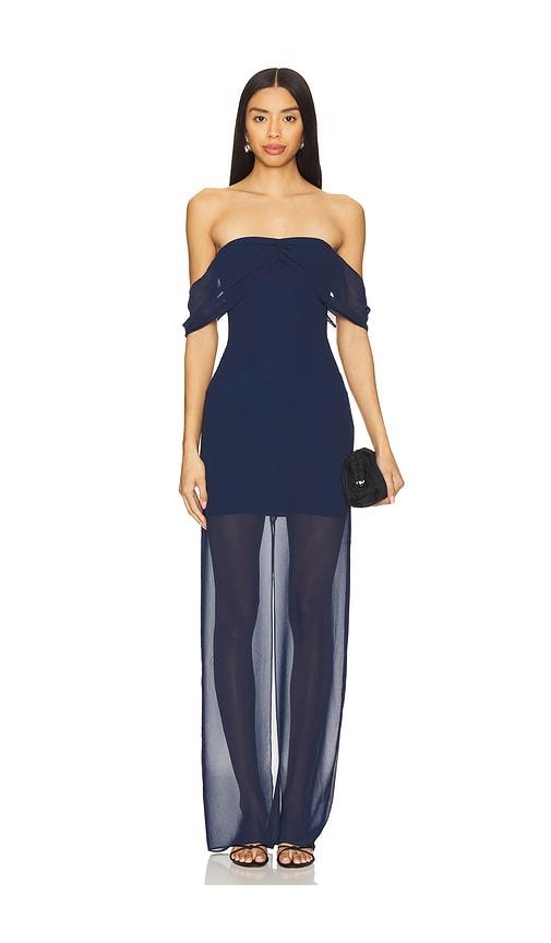 amanda uprichard darien maxi dress in navy. - size l (also in m, s, xs)