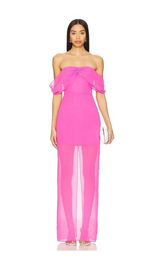 amanda uprichard darien maxi dress in pink. - size l (also in xs, s, m, xl)