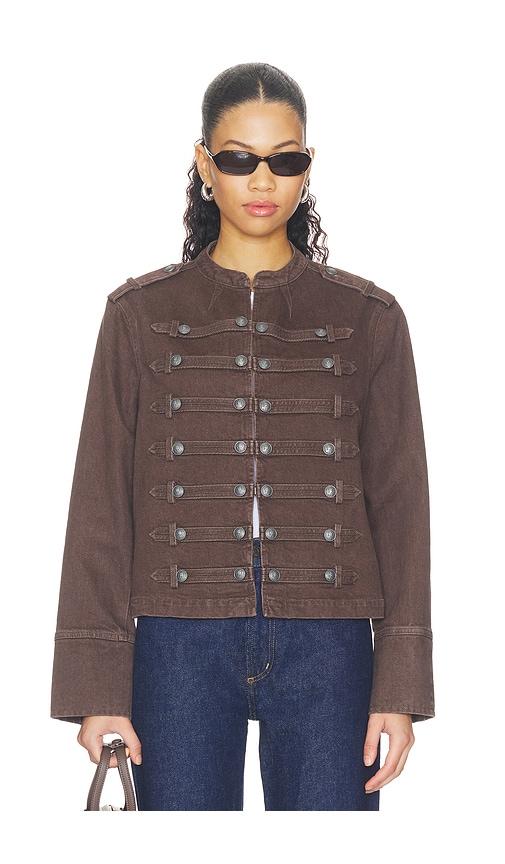 amanda uprichard emma jacket in brown. - size l (also in m, s, xl, xs)
