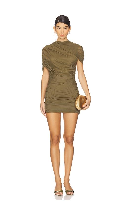amanda uprichard evianna dress in olive. - size m (also in xs)