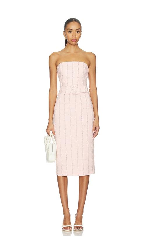 amanda uprichard fae midi dress in pink. - size l (also in m, s, xl, xs)