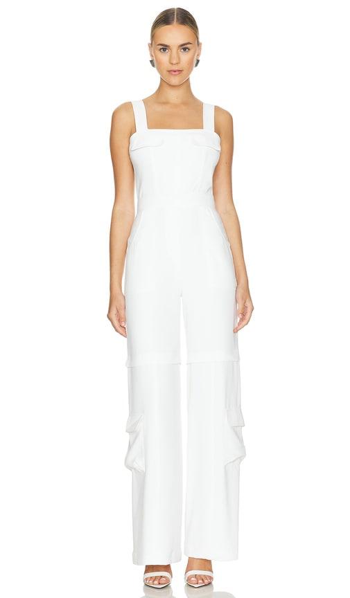 amanda uprichard frida jumpsuit in white. - size s (also in xs)