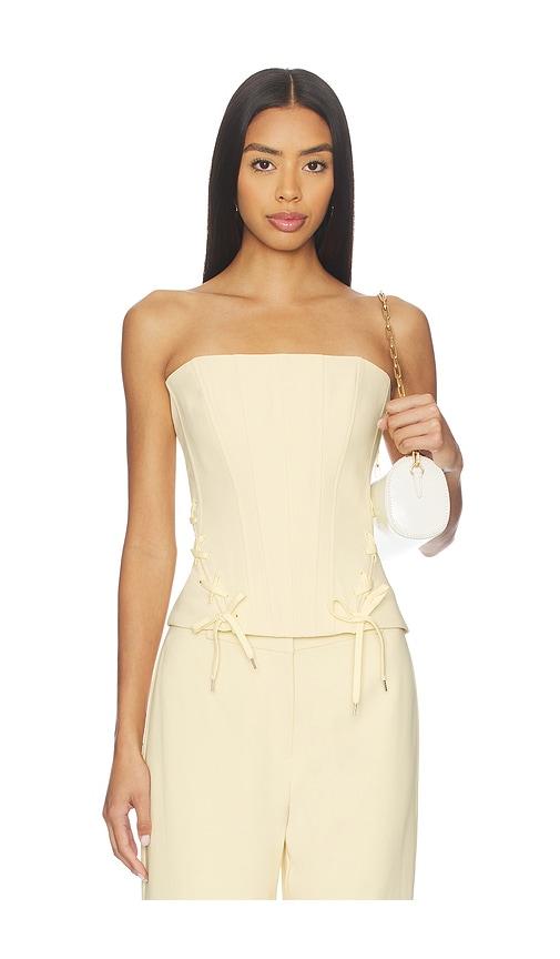 amanda uprichard hathaway top in yellow. - size l (also in s, xs, m, xl)