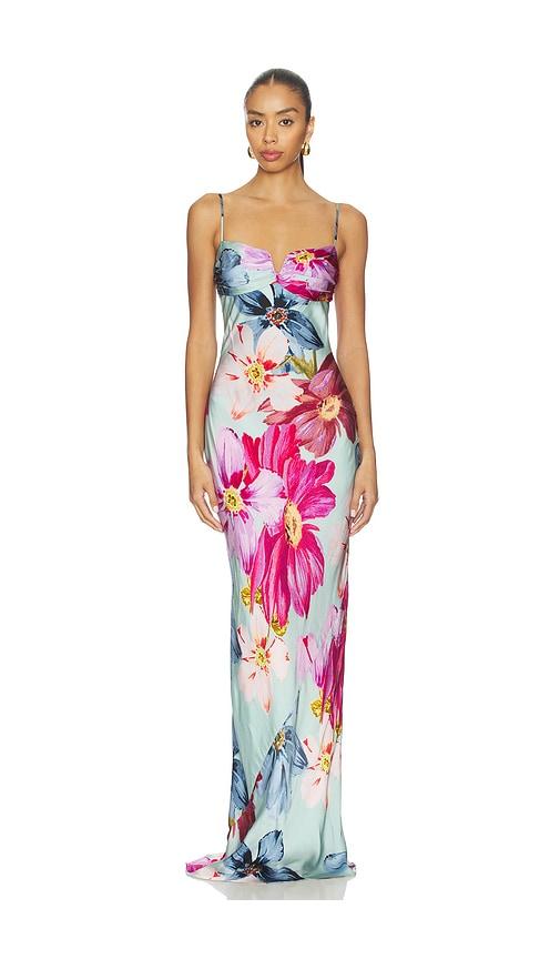 amanda uprichard ira maxi dress in blue. - size m (also in s, xl)