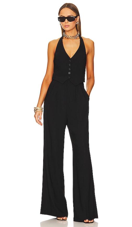 amanda uprichard isadore jumpsuit in black. - size l (also in s, xs, m, xl)