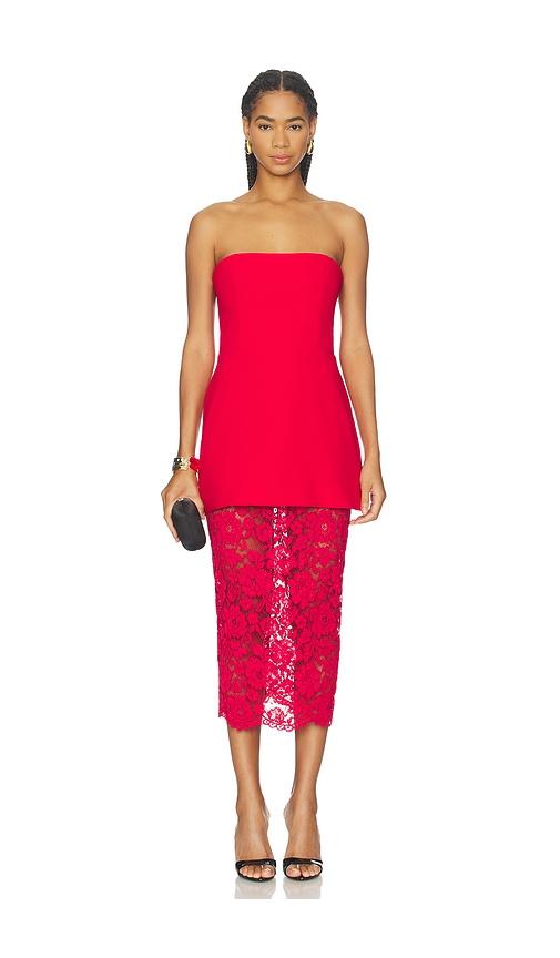 amanda uprichard jada dress in red. - size s (also in xs)