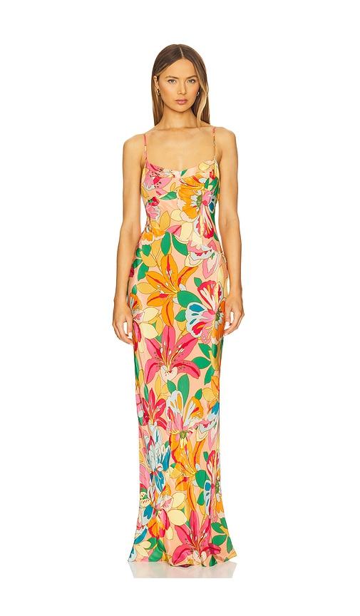 amanda uprichard janeiro maxi dress in peach,pink. - size m (also in xs, s, xl)