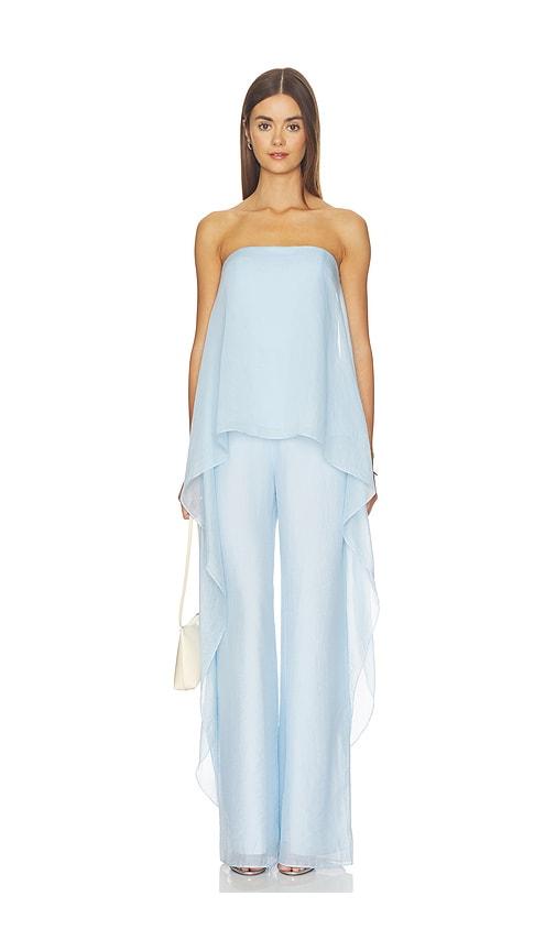 amanda uprichard jenny jumpsuit in baby blue. - size l (also in xs, s)