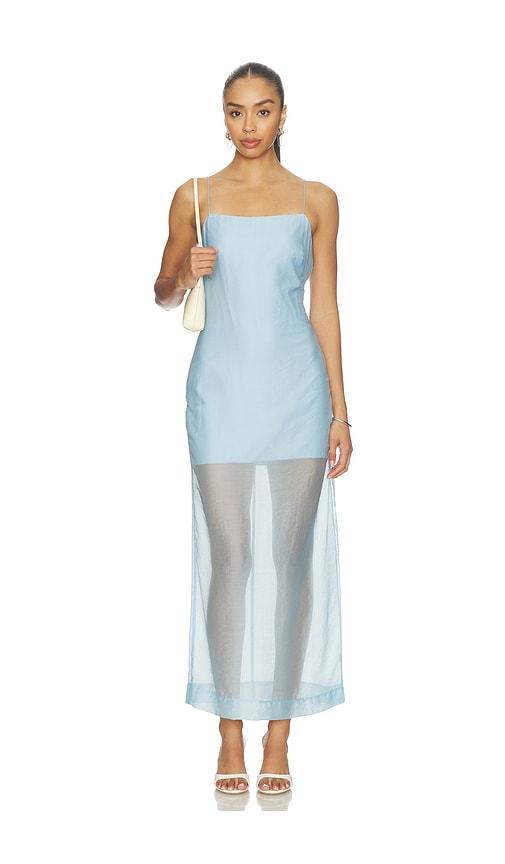 amanda uprichard jenny midi dress in baby blue. - size l (also in xs, s, m)