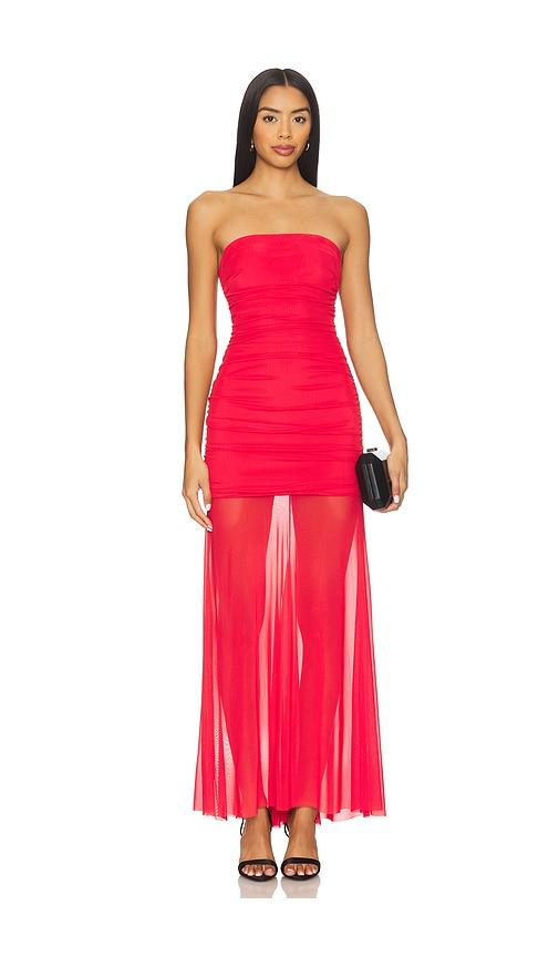 amanda uprichard leo dress in red. - size l (also in m, s, xl, xs)