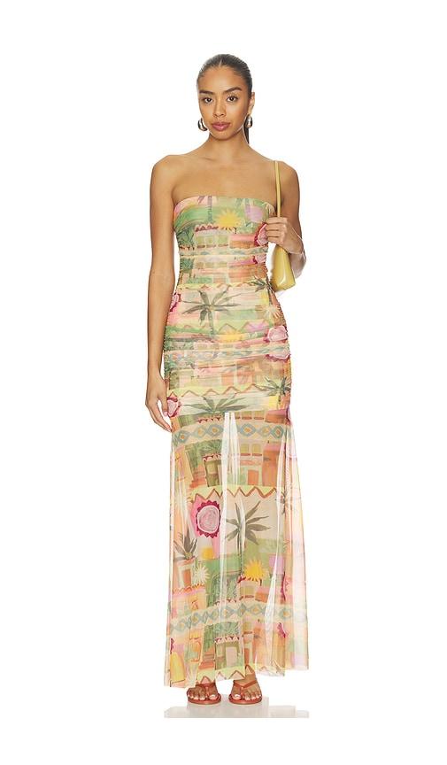 amanda uprichard leo maxi dress in peach. - size l (also in s, xs, m, xl)