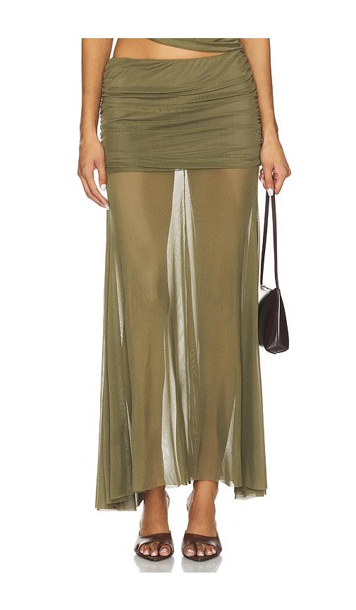 amanda uprichard leo skirt in olive. - size l (also in xs, s, m, xl)