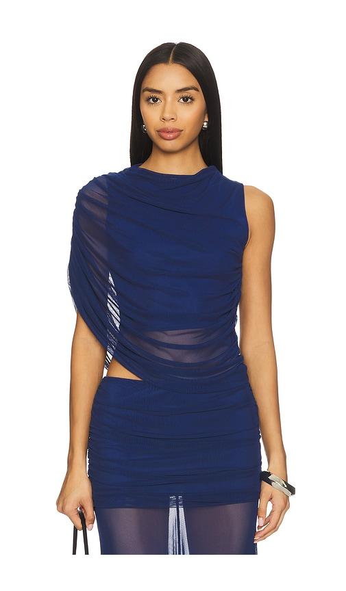 amanda uprichard leo top in navy. - size l (also in m, s, xs)