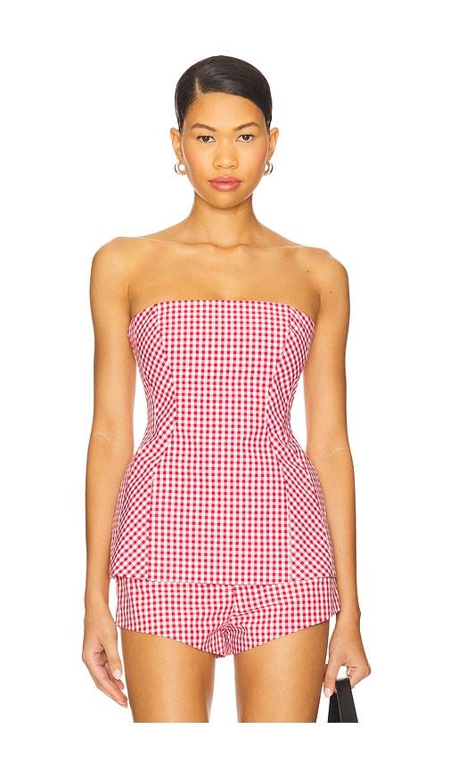 amanda uprichard linda top in red. - size l (also in m, xl)