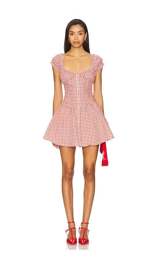amanda uprichard linella dress in red. - size m (also in s)