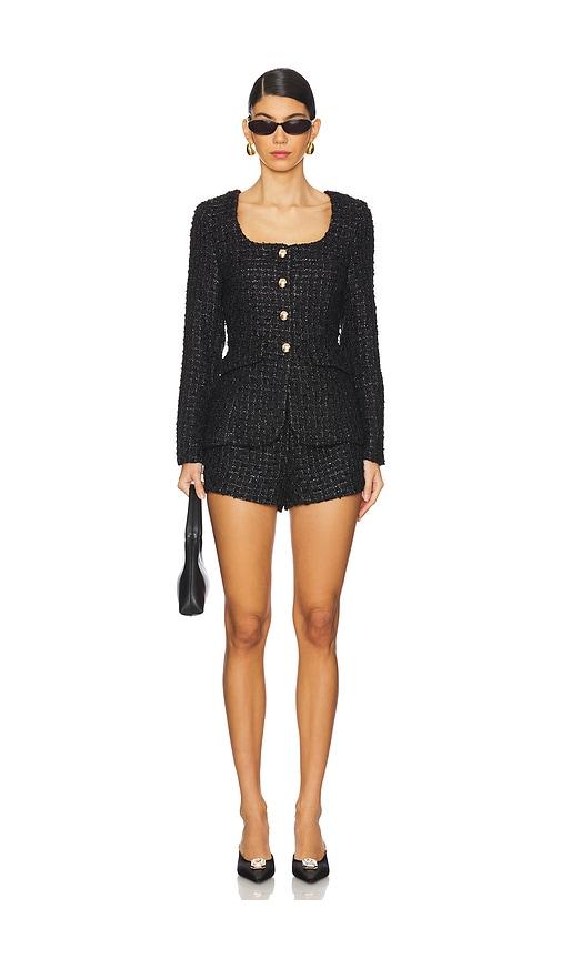 amanda uprichard long sleeve kya romper in black. - size m (also in s)