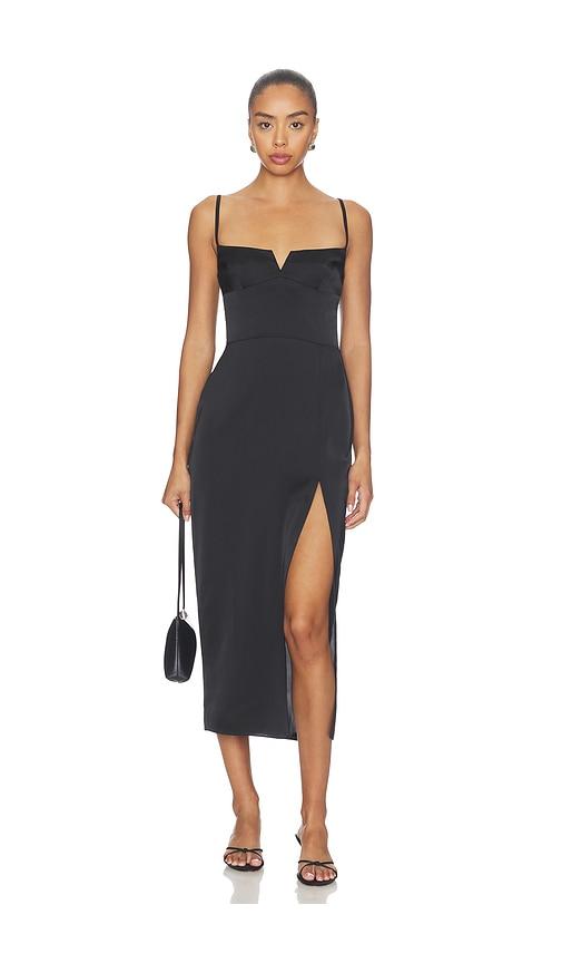 amanda uprichard lyra midi dress in black. - size l (also in m, s, xl, xs)