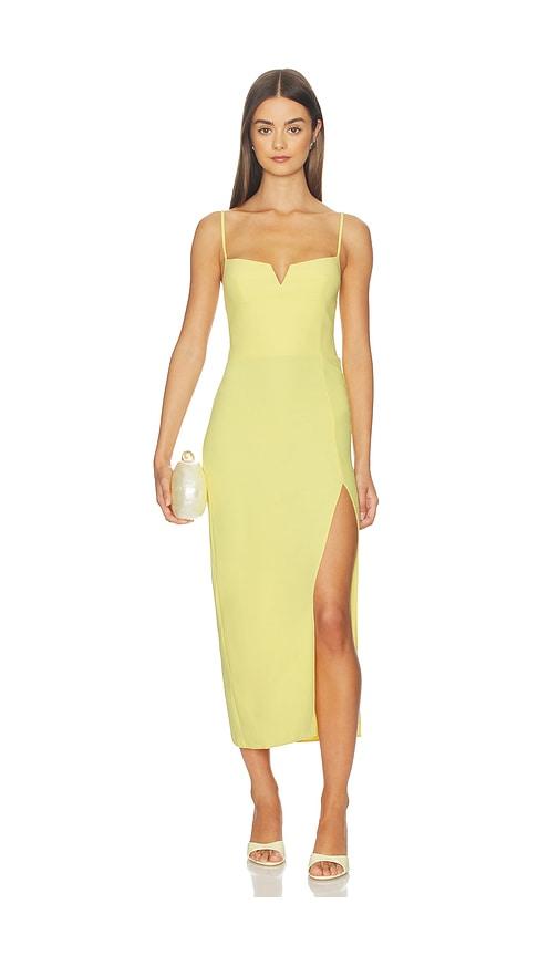 amanda uprichard lyra midi dress in yellow. - size l (also in xs, s, xl)