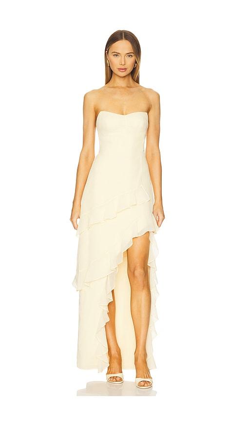 amanda uprichard magnolia dress in lemon. - size l (also in xl)