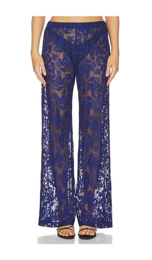 amanda uprichard mariko pants in navy. - size l (also in s, xs, m, xl)