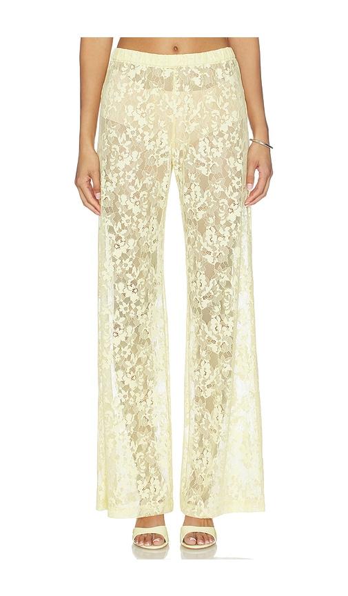 amanda uprichard mariko pants in yellow. - size l (also in xs, s, m)