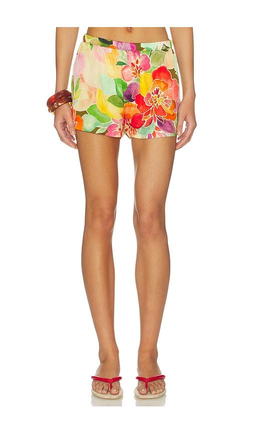 amanda uprichard mariko shorts in green,red. - size l (also in m, xl, xs)