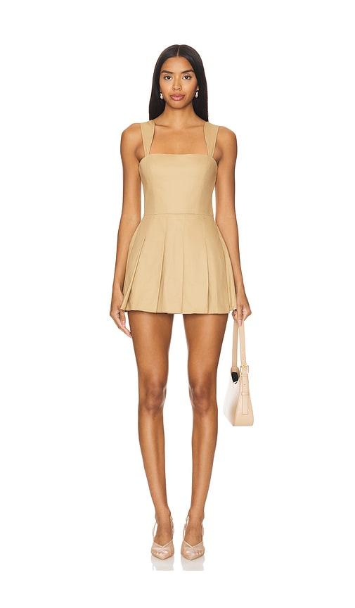 amanda uprichard mercy romper in tan. - size m (also in s, xs)