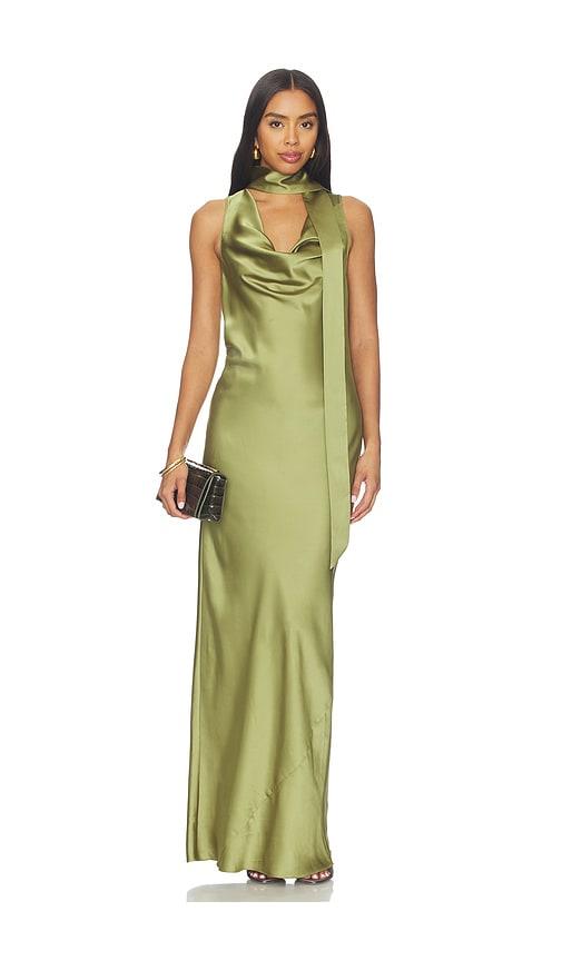 amanda uprichard paula maxi dress in green. - size l (also in s, xs, m)