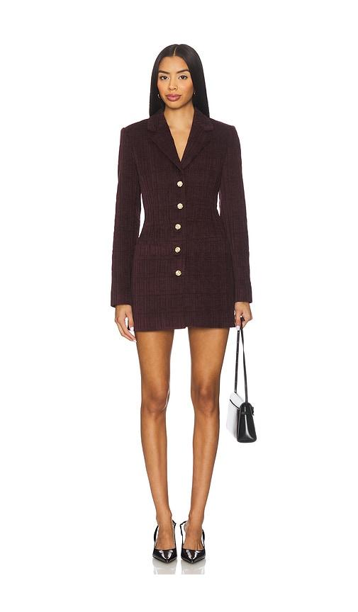 amanda uprichard peralta blazer romper in burgundy. - size l (also in m, s, xs)
