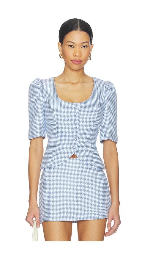 amanda uprichard phoebe top in baby blue. - size l (also in xs, s, m, xl)