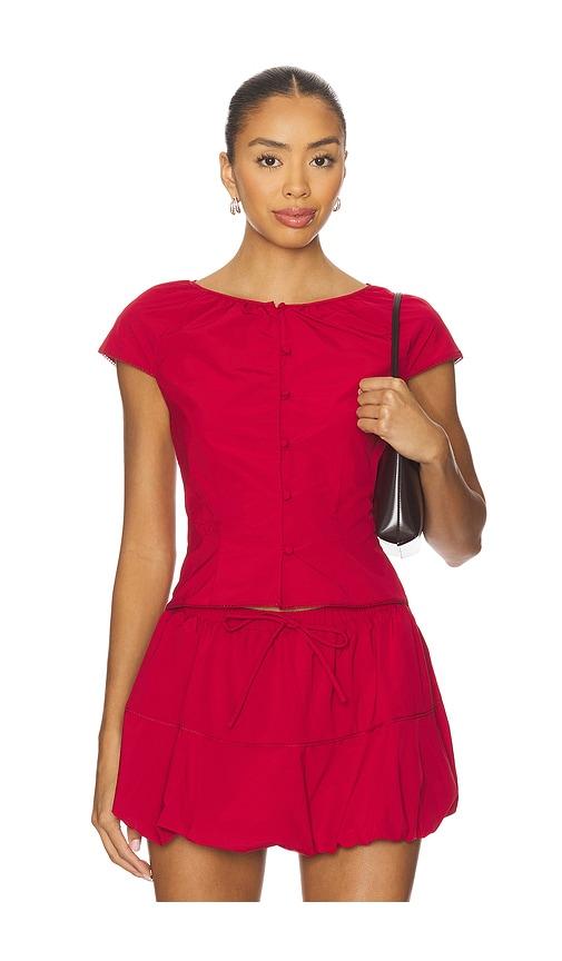 amanda uprichard pinto top in red. - size s (also in xs)