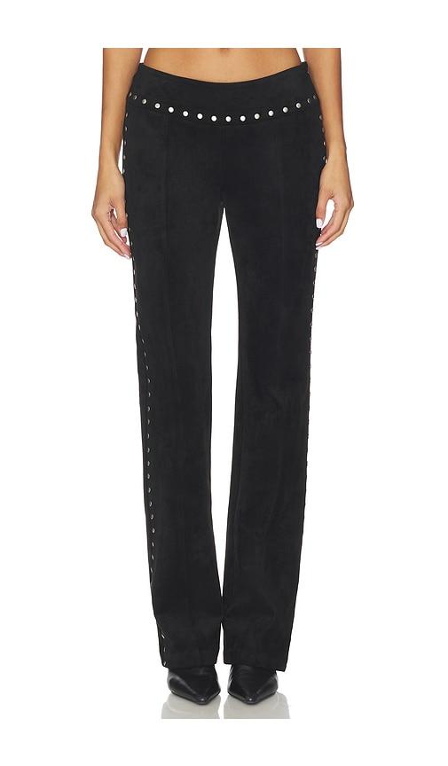 amanda uprichard regency suede pants in black. - size l (also in s, m)