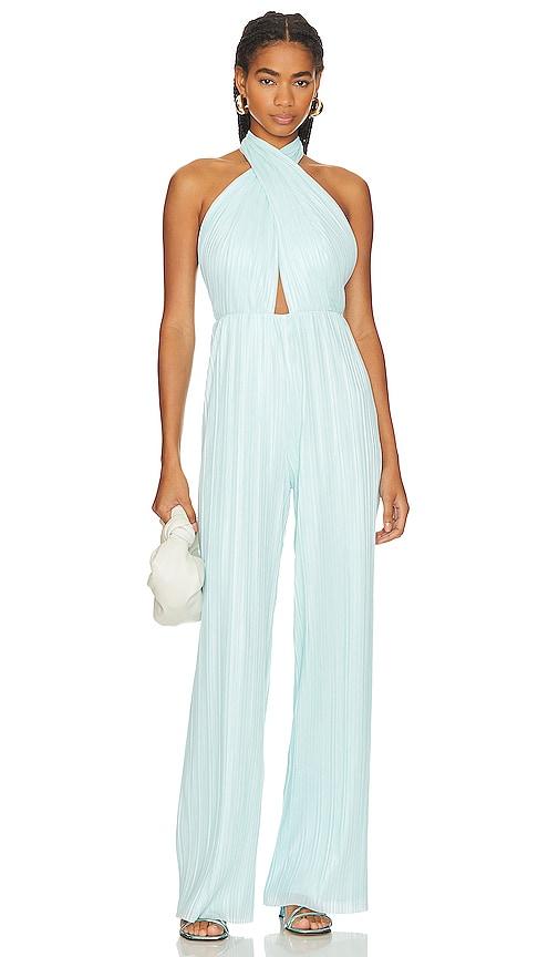 amanda uprichard rivera jumpsuit in baby blue. - size s (also in xs)
