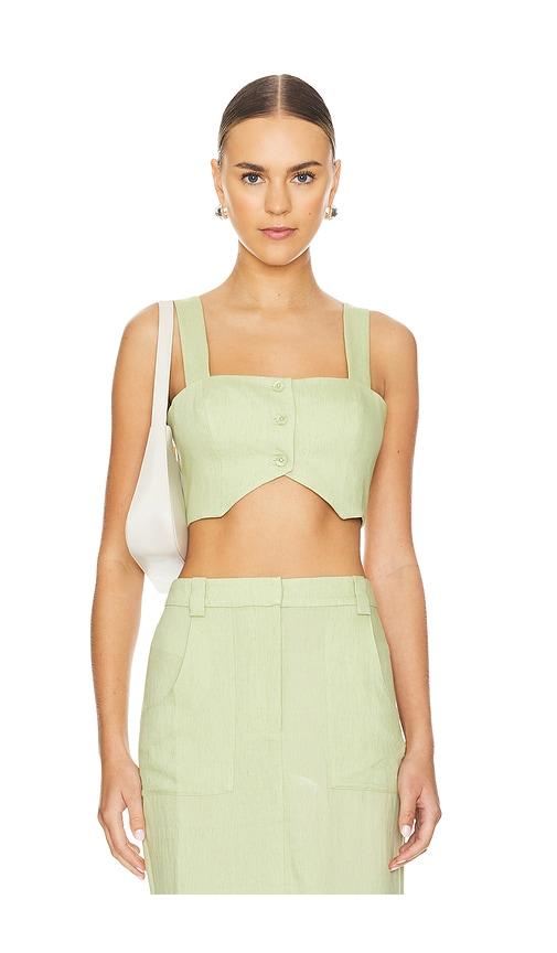 amanda uprichard royston crop top in sage. - size l (also in xl)