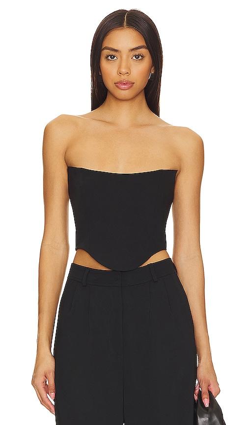 amanda uprichard sabine crop top in black. - size xl (also in l)